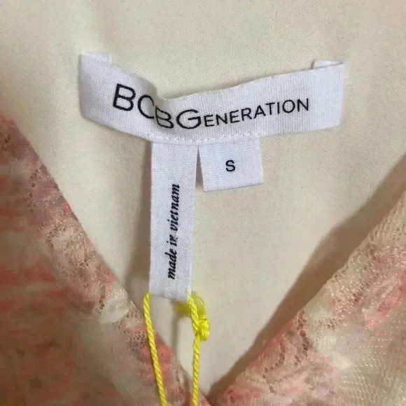 NWT BCBG Surplice Pink Lace Maxi Dress Boho Chic Formal Prom Women's Size S - Picture 10 of 13